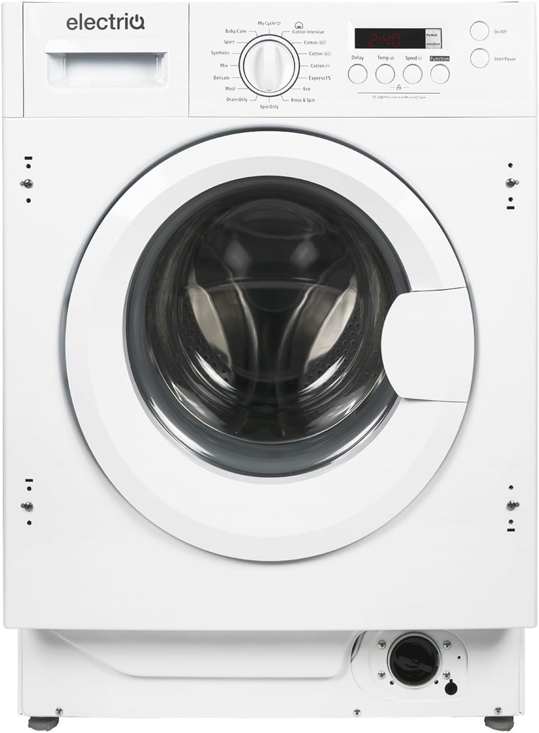 electriQ 9kg 1400rpm Integrated Washing Machine - White.