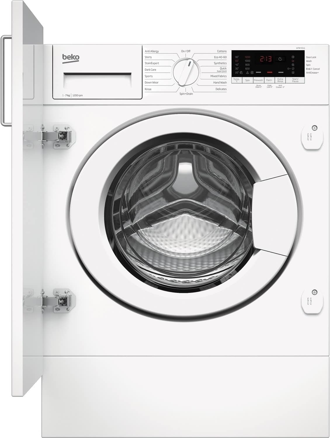 7kg 1200rpm Integrated Washing Machine.