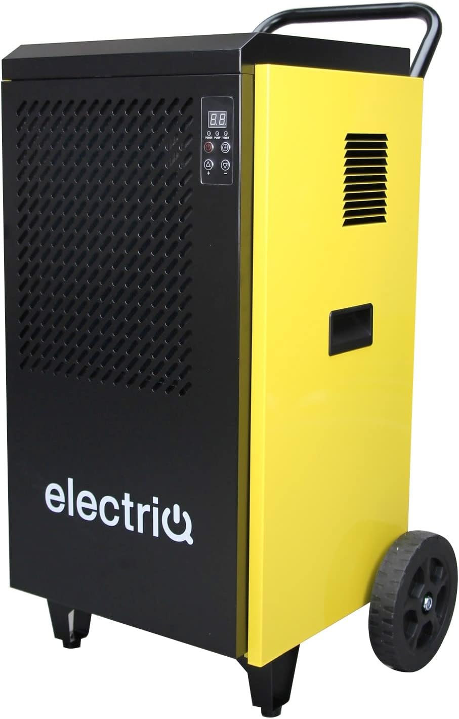 electriQ 70L Industrial Portable Dehumidifier with Metal Body & Large Wheels.