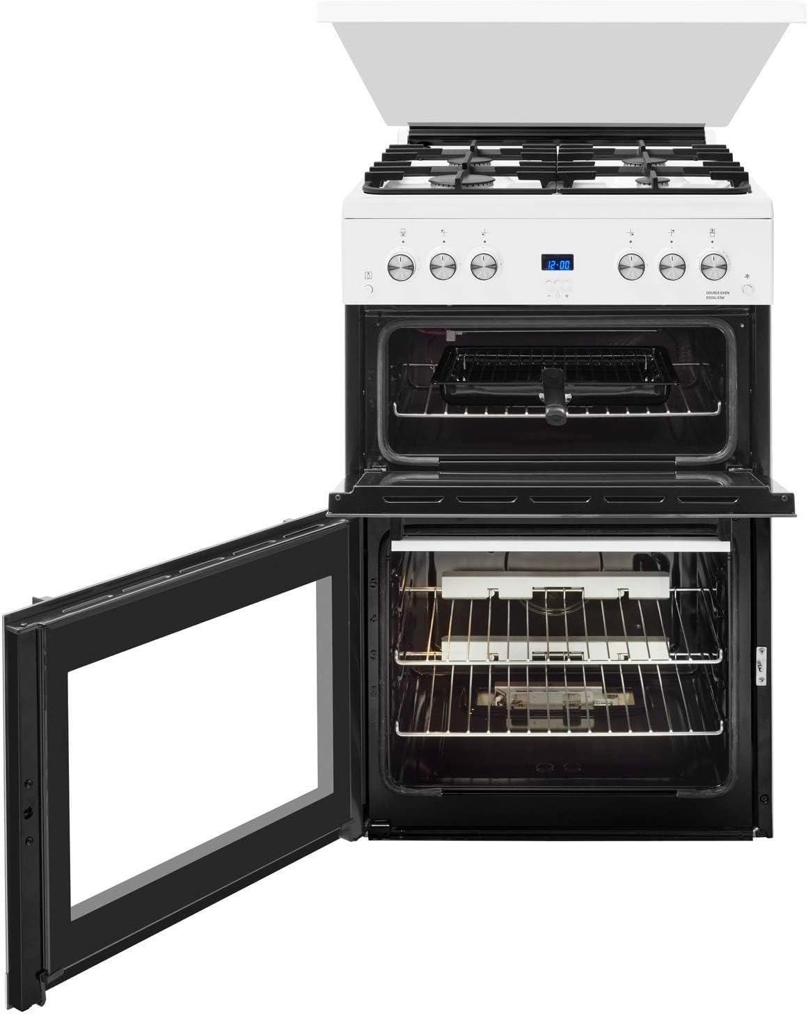 Beko EDG507W 50cm Double Oven Gas Cooker with Gas Hob, White (Pack Of 1).