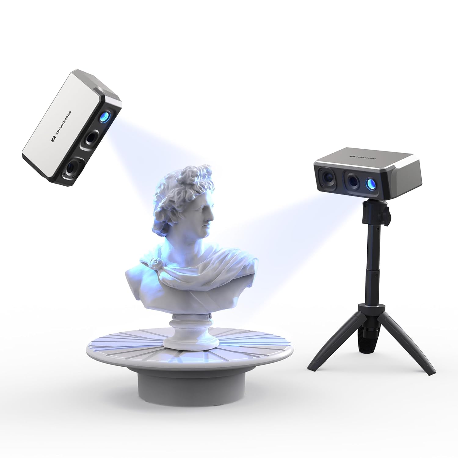 3DMakerpro Seal 3D Scanner, Handheld 3D Scanner with 0.01mm Accuracy, 24-bit Color Camera, Anti-Shake Optical Lenses, 10FPS Scanning Speed Mini 3D Scanner for 3D Printing - Premium Kit.