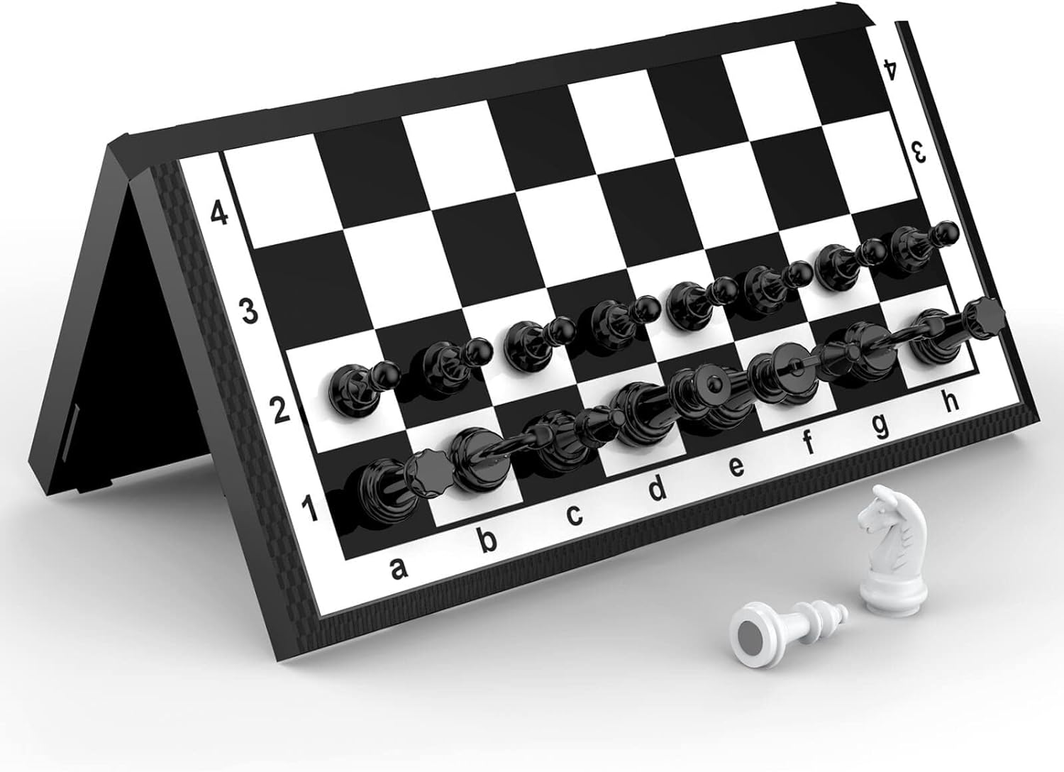 FanVince Chess Set Board Game, Travel Magnetic Portable Folding Chess Piece Sets Traditional Strategy Games Gifts for Kids Children and Adults Black-White.