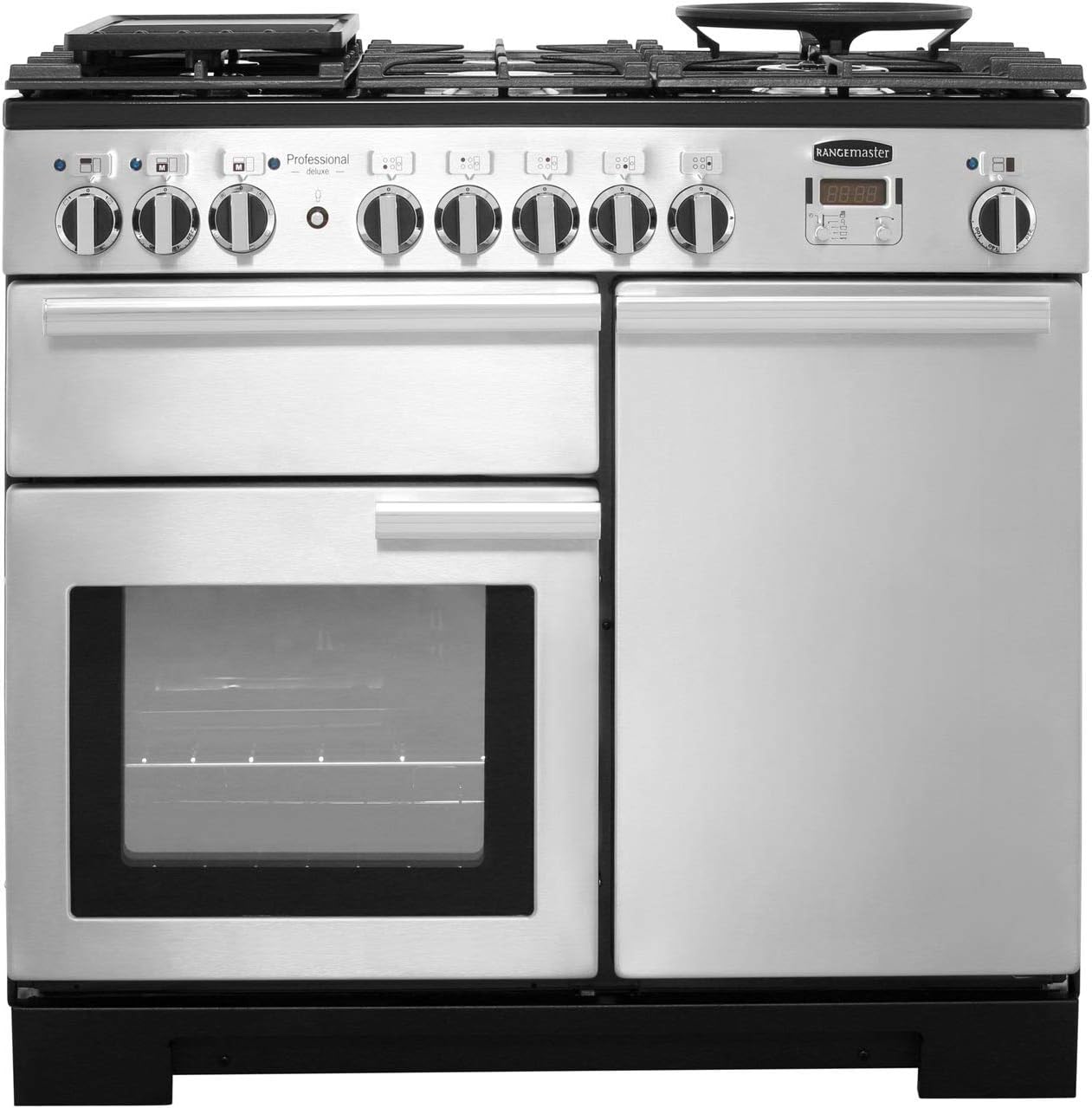 Rangemaster Professional Deluxe PDL100DFFSS/C 100cm Dual Fuel Range Cooker - Stainless Steel.