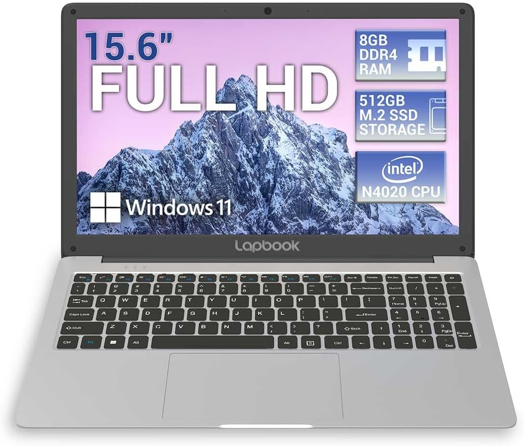 2023 Model 15.6" Full HD Laptop - 8GB RAM 512GB SSD Windows 11 Home, AC WIFI, RJ45, Integrated Webcam - S15 N2 15 Inch Lightweight Laptop.