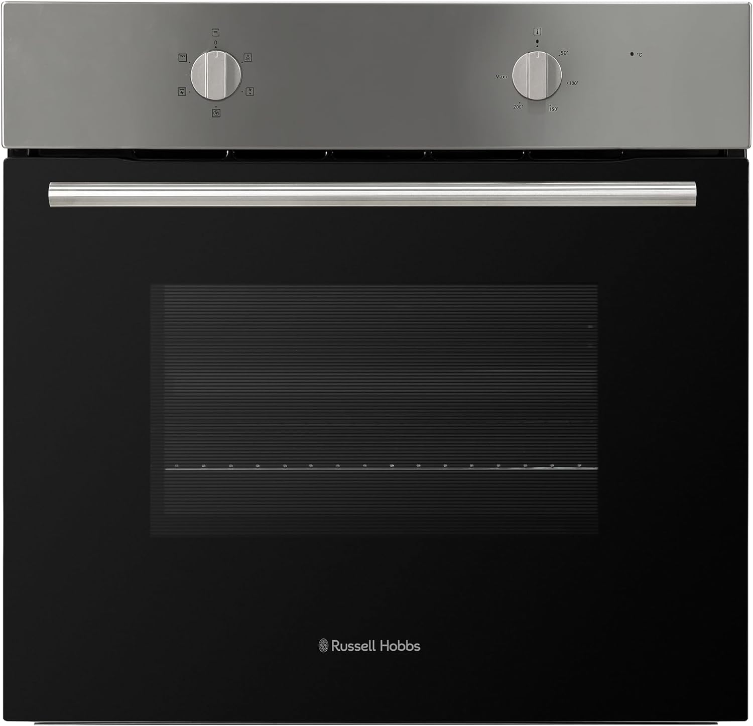 Russell Hobbs 70L, 60cm Wide, Single Electric Built-in Fan Oven and Grill in Black, 5 Oven Functions, RHFEO7004B.