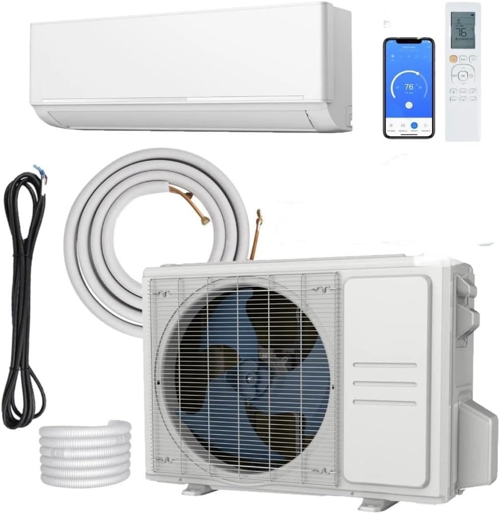 18000 BTU Air Conditioner Wall Split Wi Fi 5 In 1 Air Cooler Dehumidifier Heater Air Purifier Fan With Heat Pump Remote Control 5.1 kW A++ Rating Pipe and Installation Kit Included.