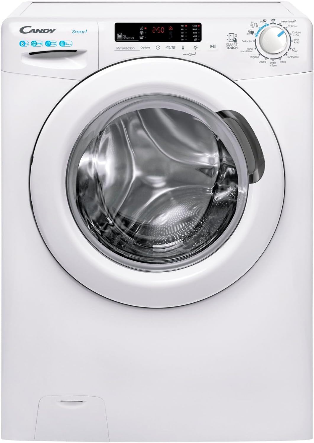 Candy CS1482DW4 Smart Washing Machine 8KG 1400rpm, White, NFC.