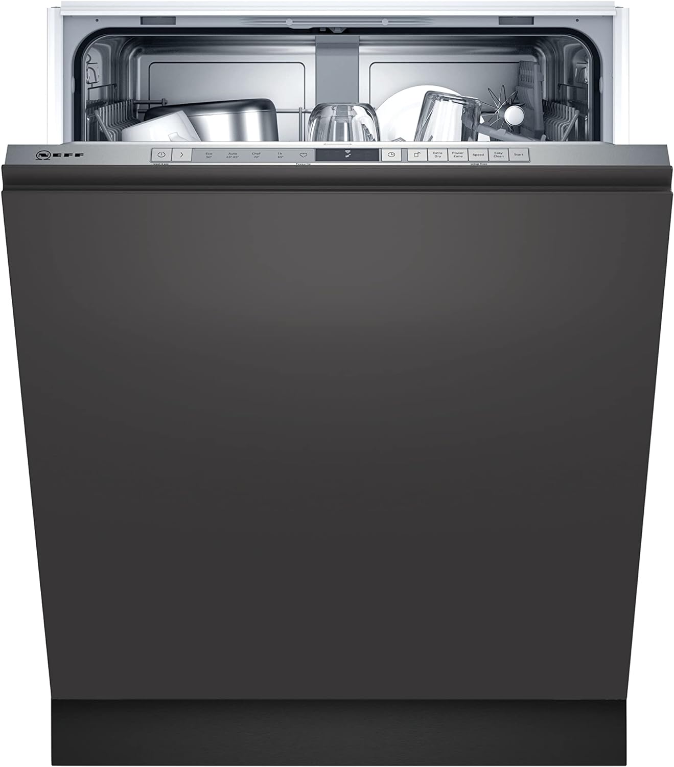 NEFF S153ITX02G N30 Fully Integrated Dishwasher, 12 place settings, Home Connect, Extra Dry, Favourite Setting/Programme, InfoLight, Time Delay, Stainless Steel.