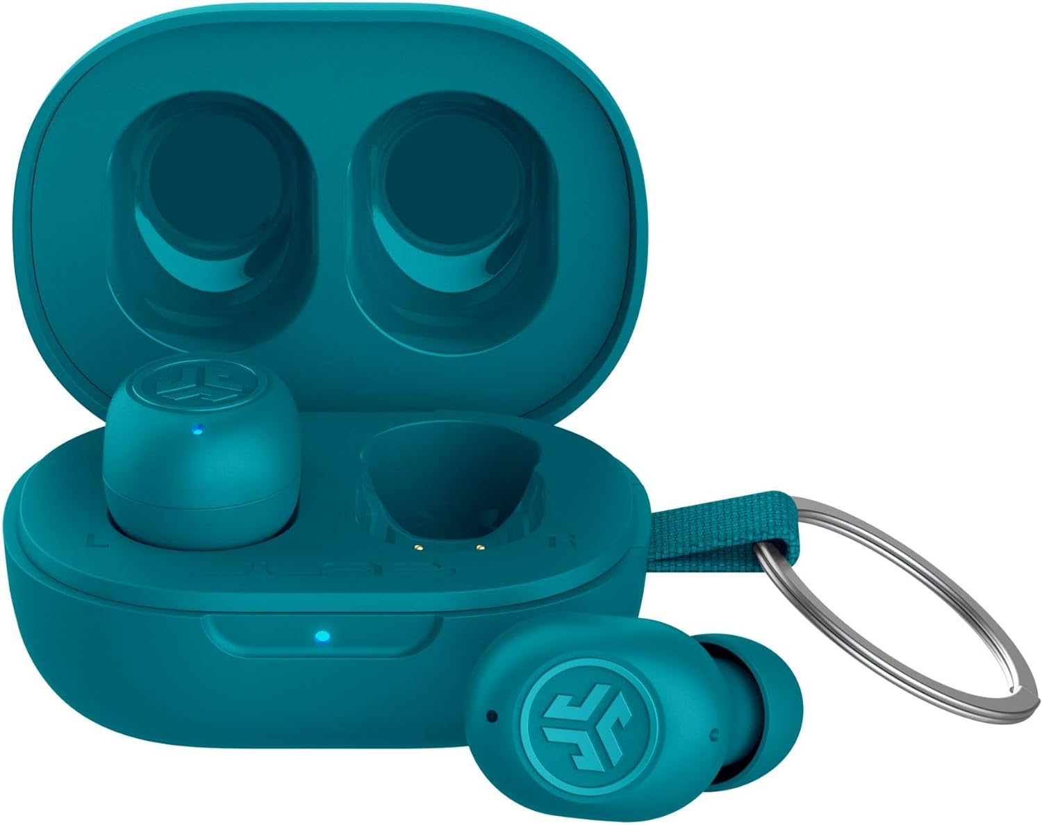 JLab JBuds Mini True Wireless Earbuds, In Ear Headphones, Bluetooth Earphones, Ear Buds with 20H Playtime, Bluetooth Earbuds with Microphone, Charging Case, Multipoint, EQ3 Sound, Aqua Teal.