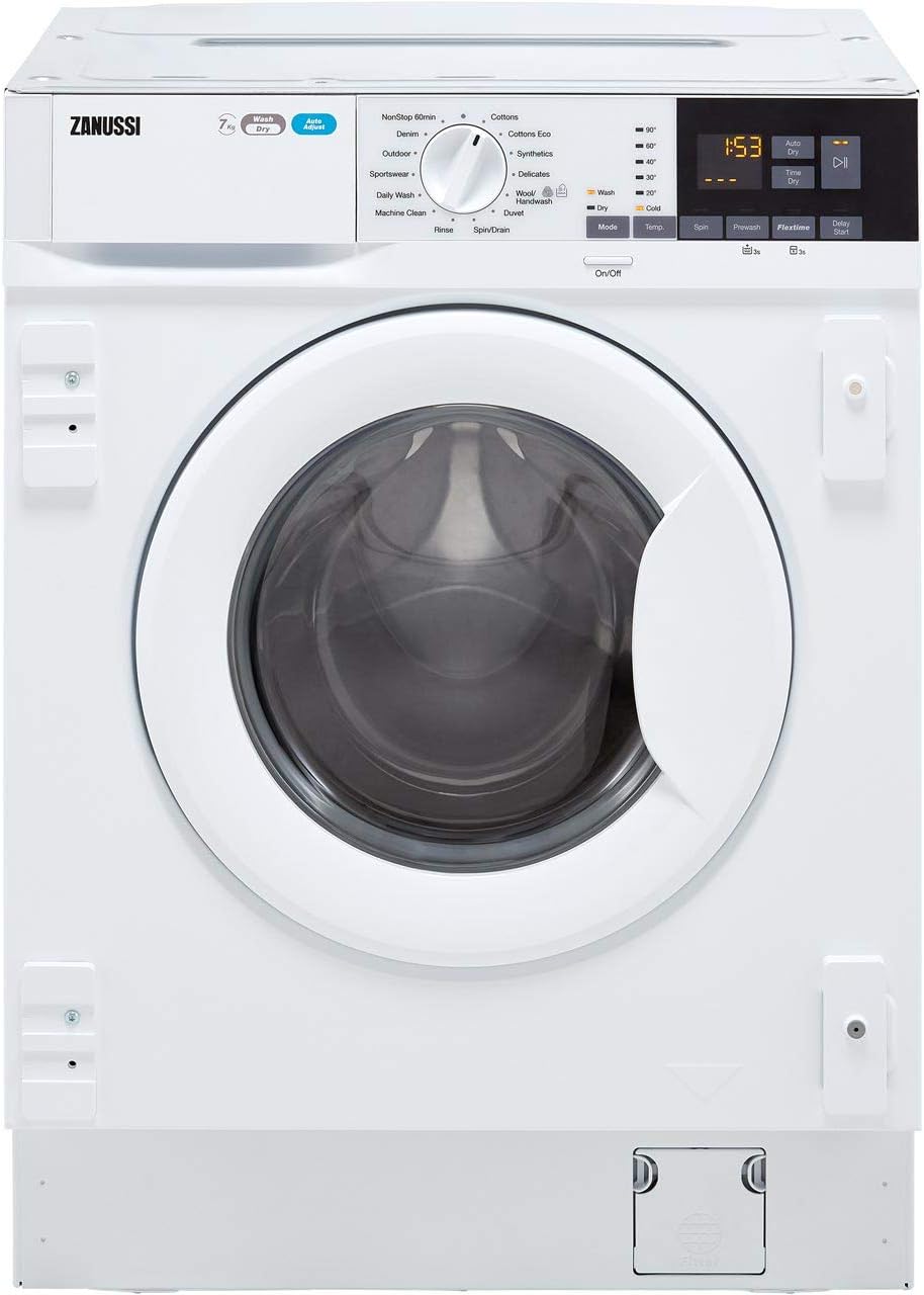 Zanussi 7kg Wash 4kg Dry 1600rpm Integrated Washer Dryer - White.