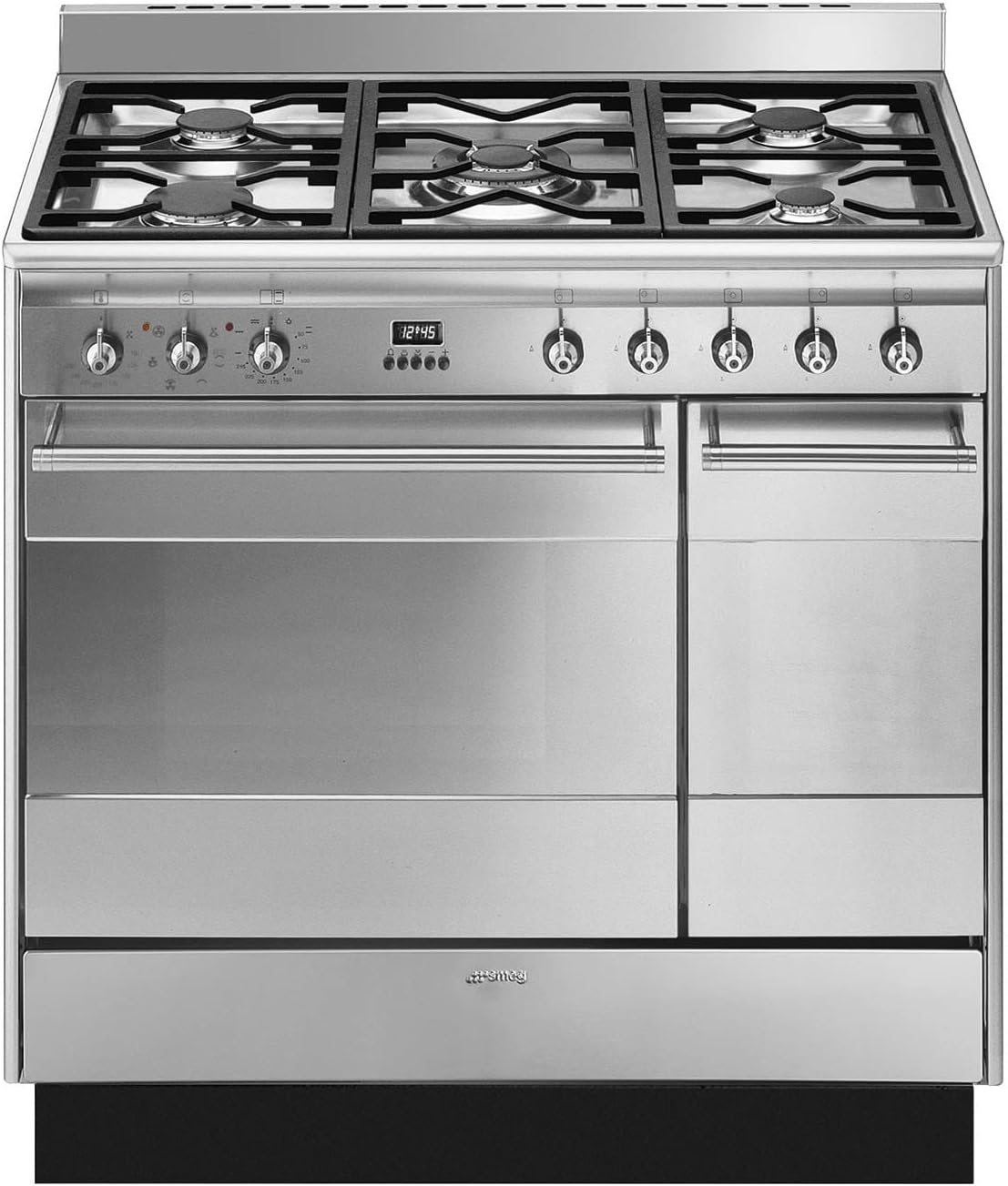 Smeg Concert 90cm Dual Fuel Double Oven Range Cooker - Stainless Steel.