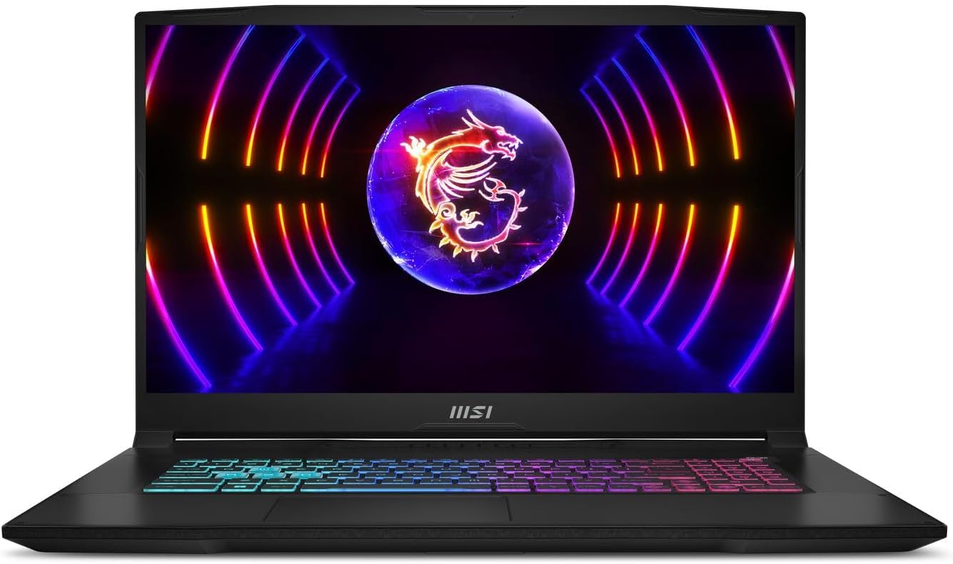 MSI Katana 17 Gaming Laptop (B12UDXK-844UK), Intel Core i7-12650H, 17.3" FHD 144Hz Panel, NVIDIA GeForce RTX 3050, 8GB*2 DDR5, 512GB NVMe SSD, Windows 11 Home Plus - Black.