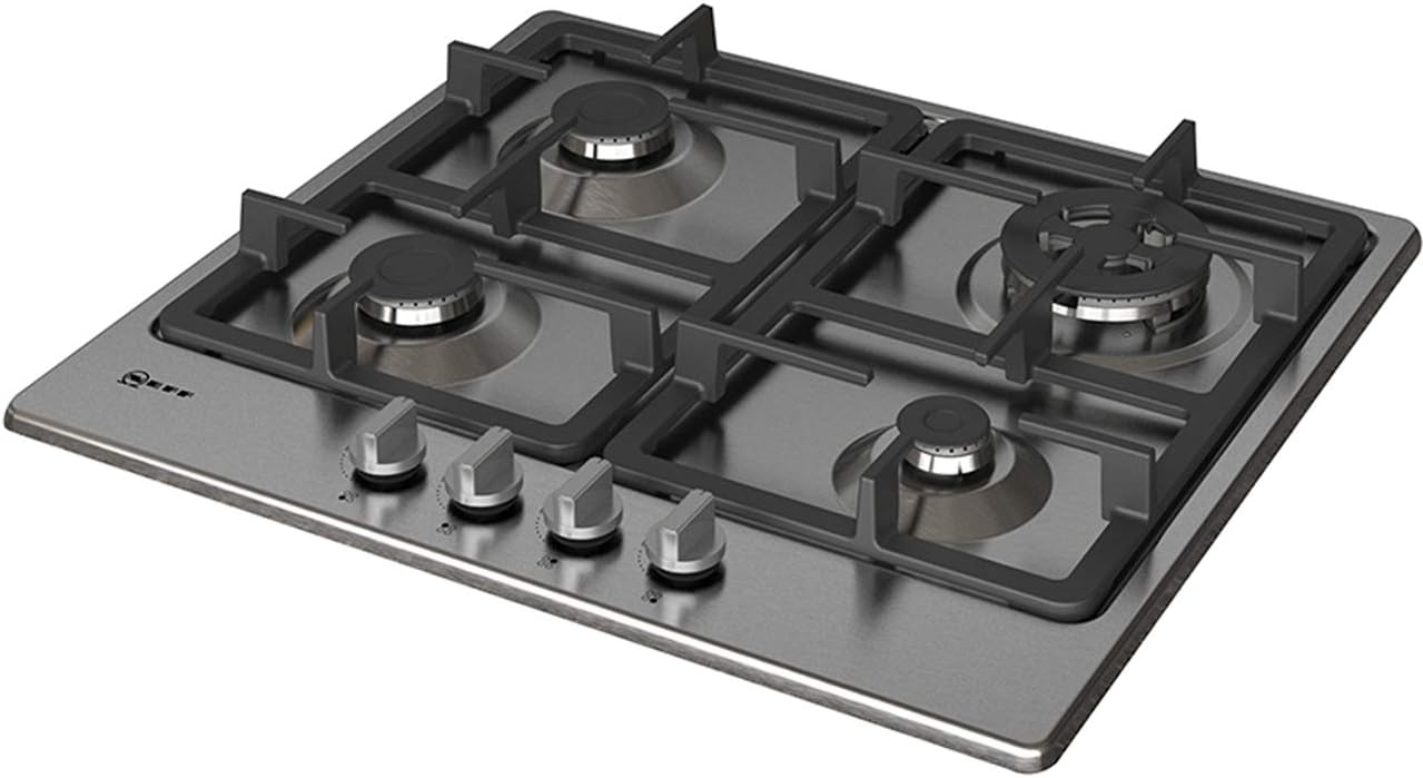 NEFF N50 T26BB59N0 58cm Gas Hob - Stainless Steel, Built-in.