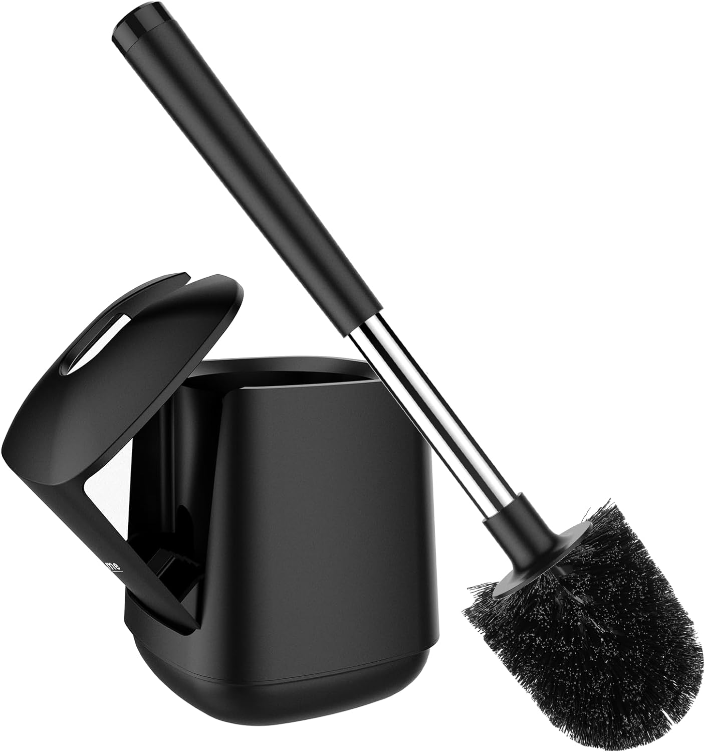 NileHome Toilet Bowl Brush and Holder Automatic Toilet Brushes for Bathroom with Holder Ventilated Toilet Cleaner Brush for Toilet Scrubber Cleaning - Black.