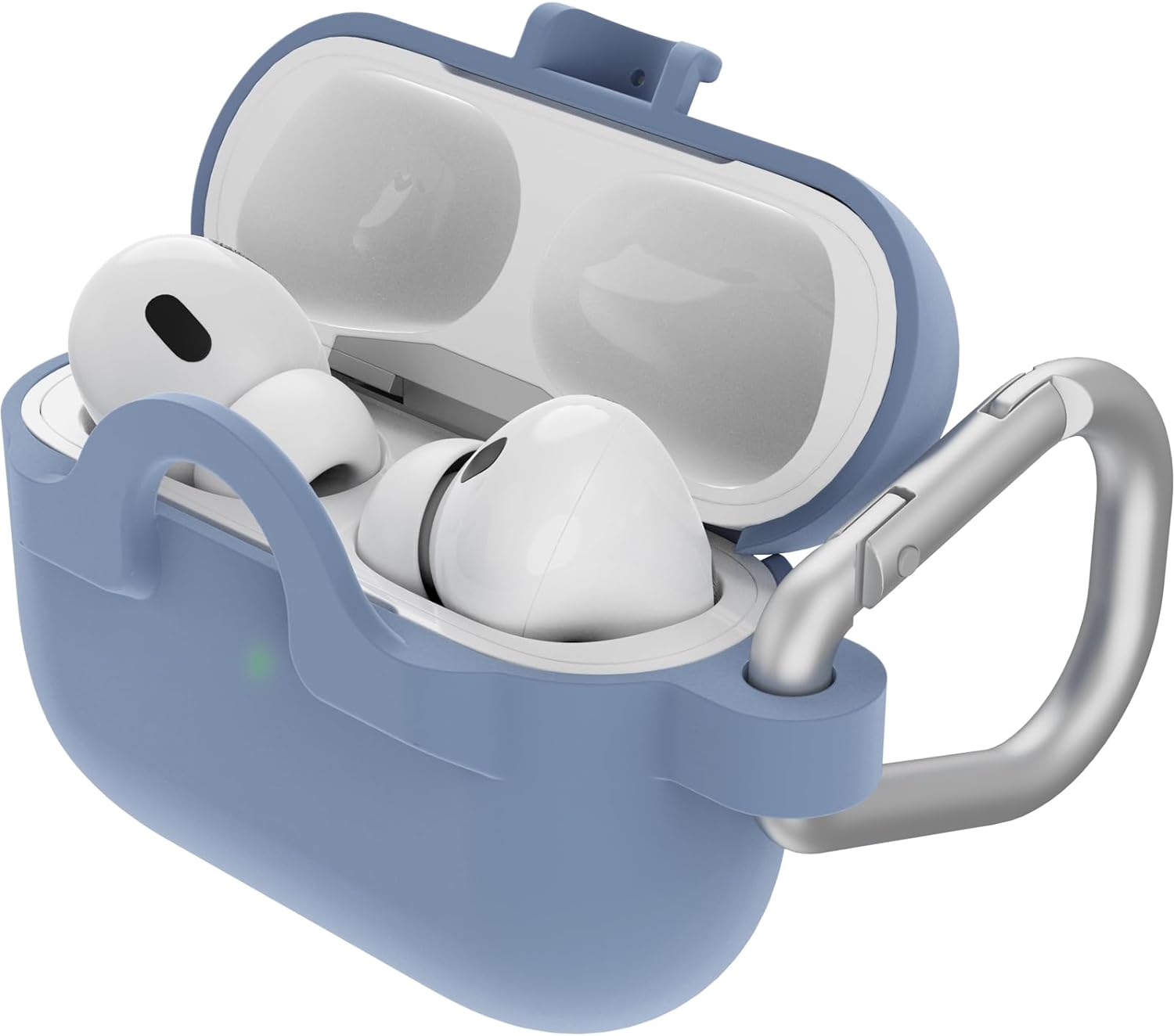 OtterBox Soft Touch Headphone Case for AirPods Pro (1st gen / 2nd gen) Shockproof, Drop proof, Ultra-Slim, Scratch and Scuff Protective Case for Apple AirPods, Includes Carabiner, Light Blue.