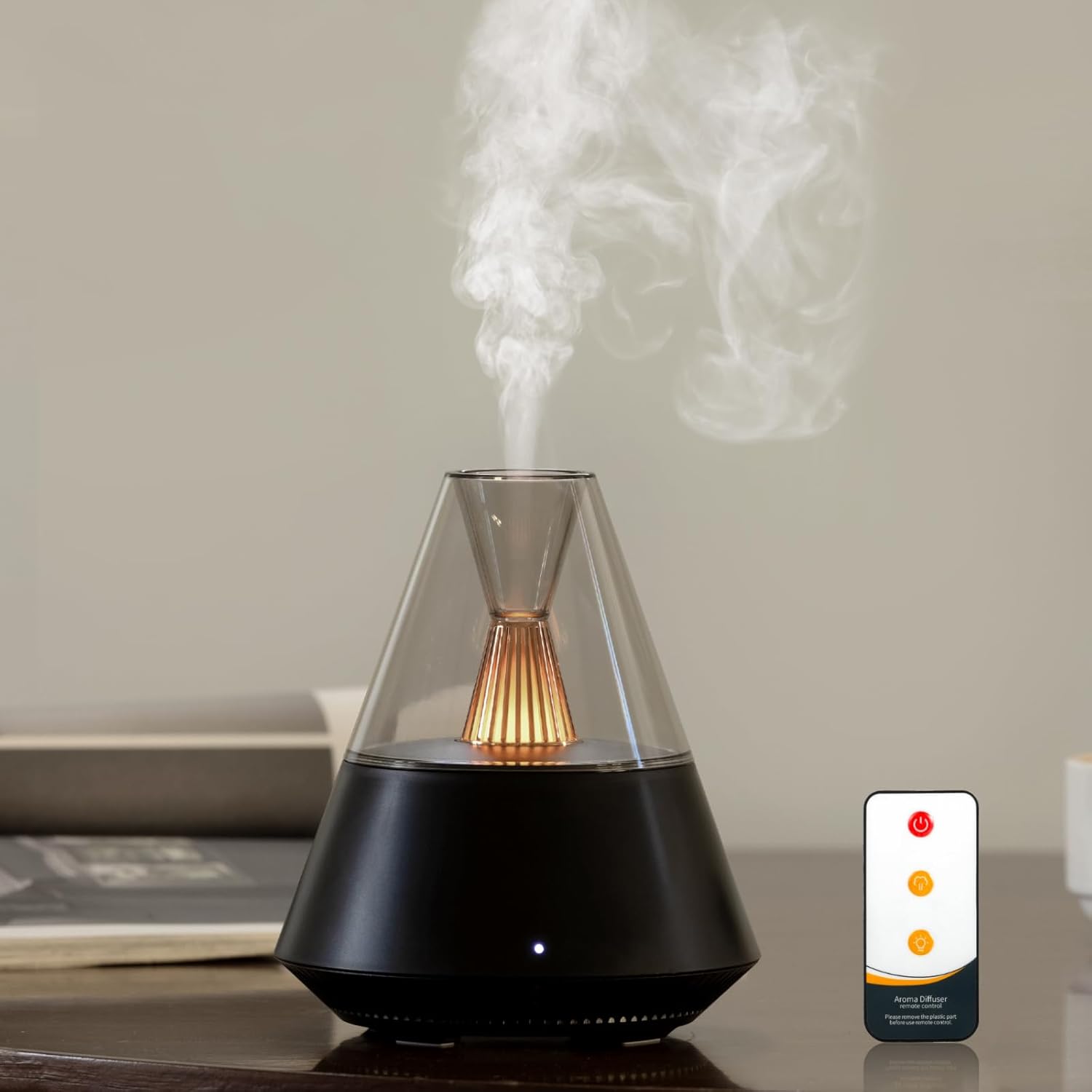 JIAWEN Essential Oil Diffuser, 150ML Ultrasonic Cool Mist Aromatherapy Diffuser, Air Fresh Scented Oil Diffusers Humidifier with Waterless Auto-Off and LED Candle Light for Home, Bedroom, Office, Yoga.