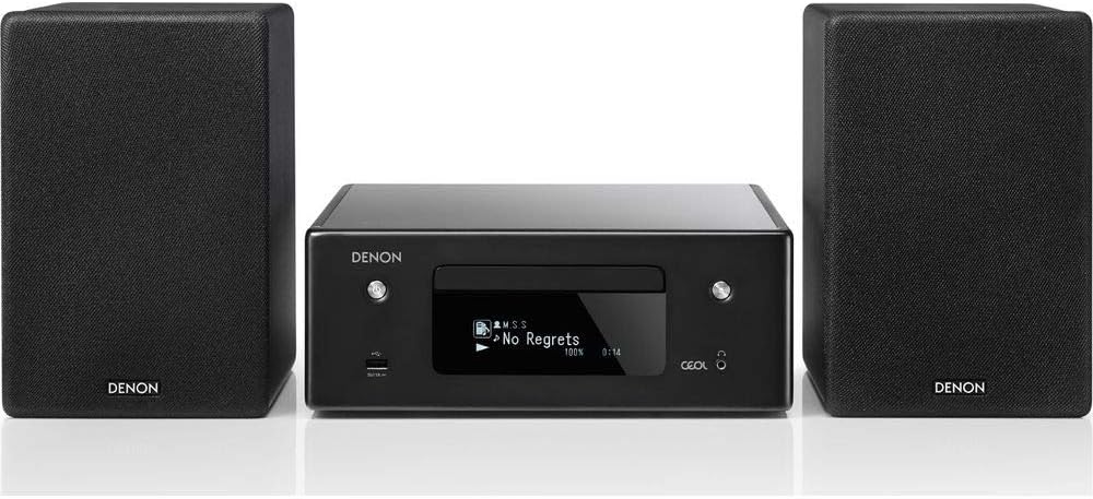 Denon CEOL-N10 Mini HiFi System with CD Player, Sound System for TV, Bluetooth, 2x Optical Input, Google Assistant/Siri/Alexa Compatible, Music Streaming, HEOS Multiroom - Black.