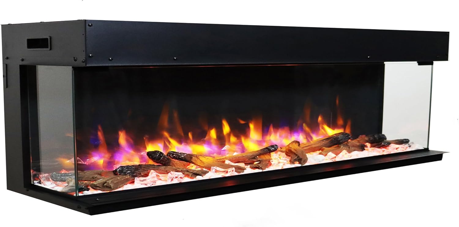 Endeavour Fires 78''/2030mm Rosedale 3D Media Wall Inset Electric Fireplace with Multi Flame Colours Log & Crystal Set, 7day Programmable Remote Control 1&2kW.