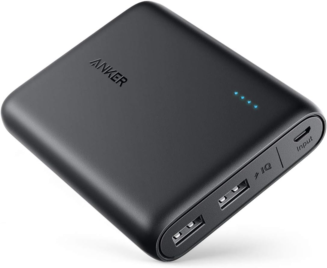 Anker PowerCore 13000 Power Bank - Compact 13000mAh 2-Port Ultra Portable Phone Charger with PowerIQ and VoltageBoost Technology for New Airpods, iPhone 15/14/13 Series ,iPad,Samsung Galaxy.