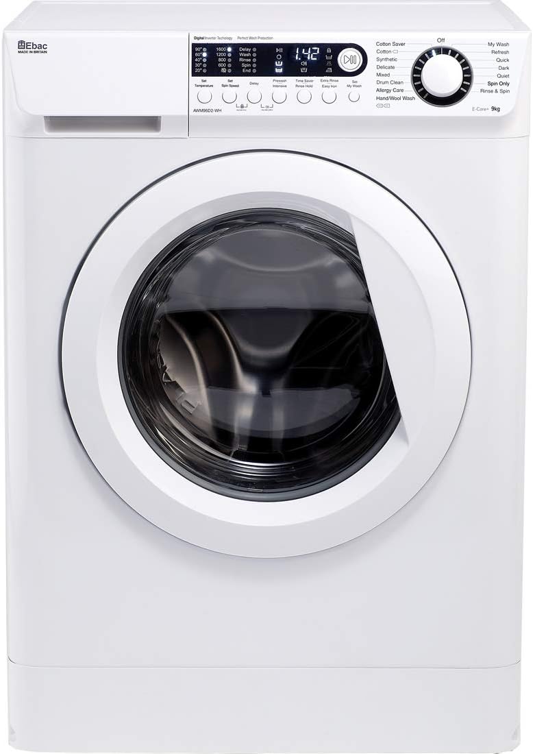 Ebac E-Care 9kg 1600rpm Freestanding Washing Machine - White.