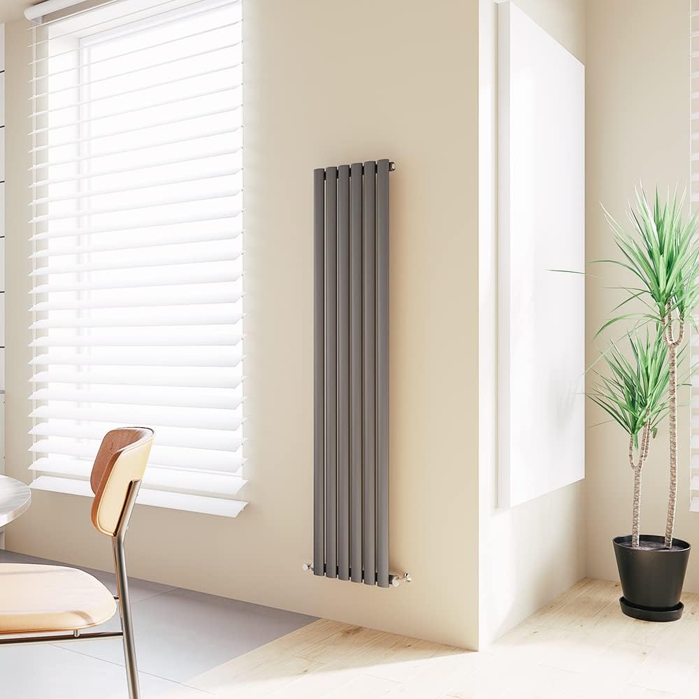 Vertical Radiator Oval Column Designer Central Heating Tall Rad 1600x354mm Single White.