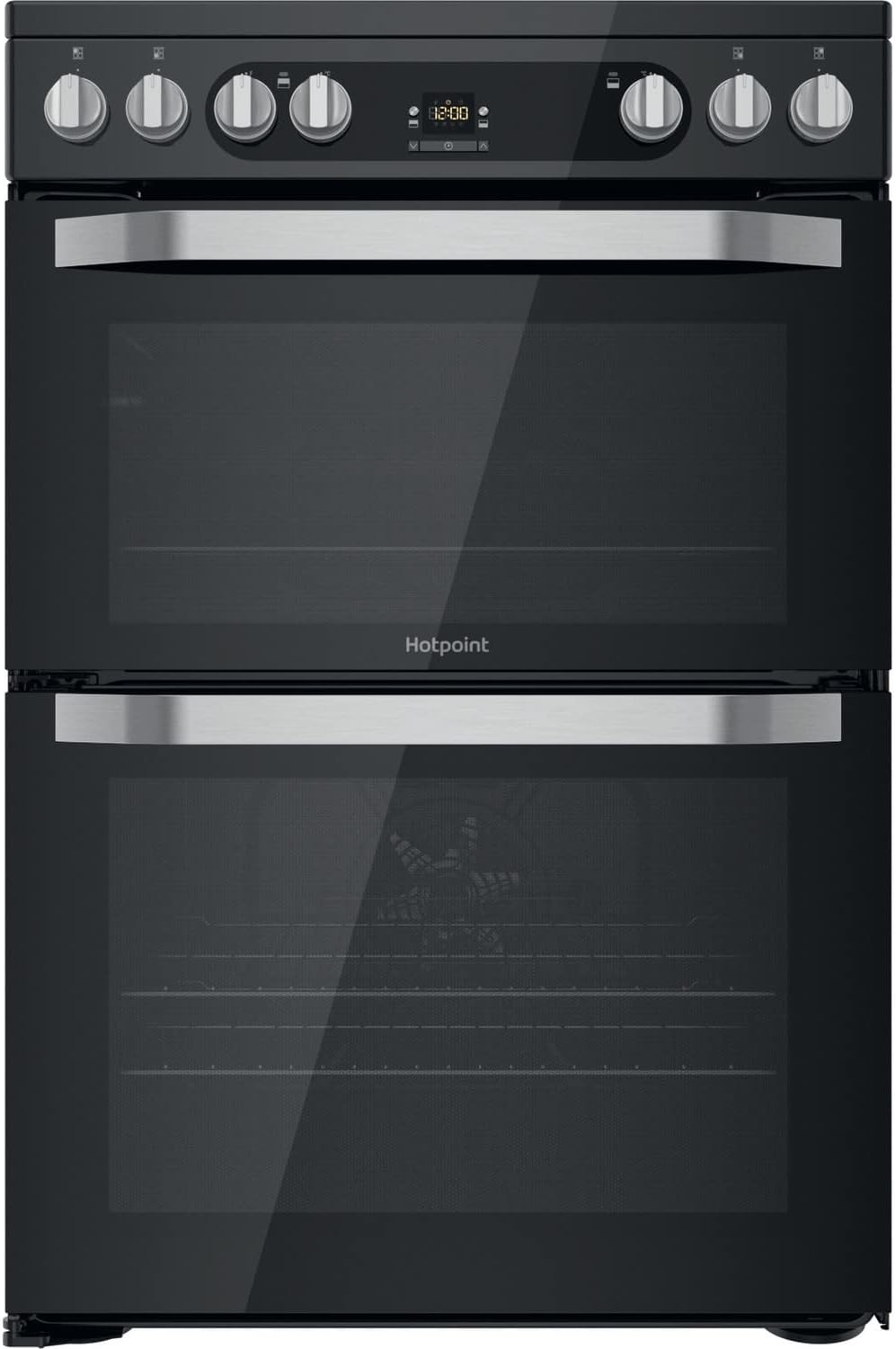 Hotpoint 60cm Double Oven Electric Cooker - Black.