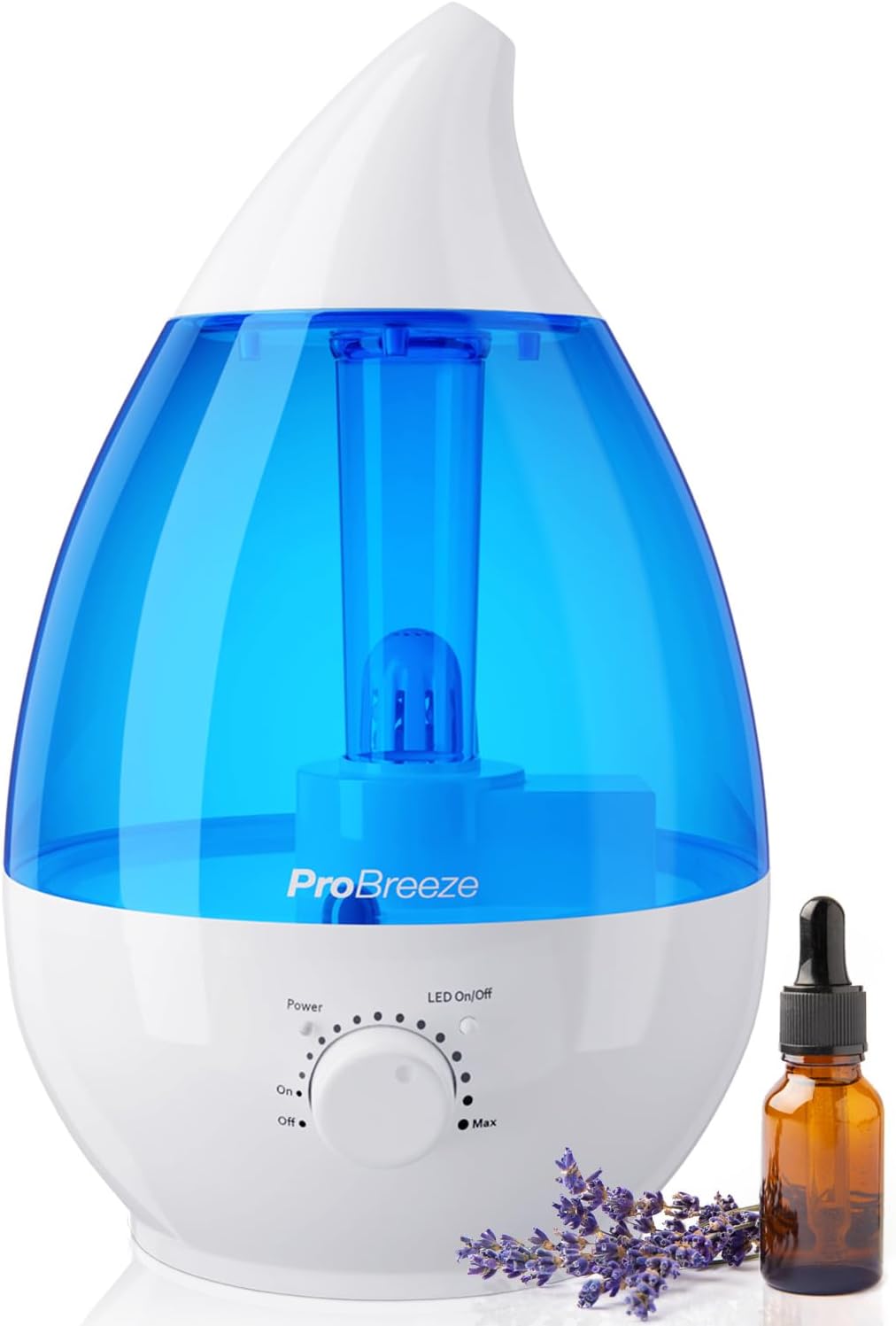 Pro Breeze® 5.6 Litre Ultrasonic Humidifier & Aroma Diffuser with Cold & Warm Mist, LED Display, Humidity Sensor, Timer, Auto Shut-Off and 360° Dual Mist Output.