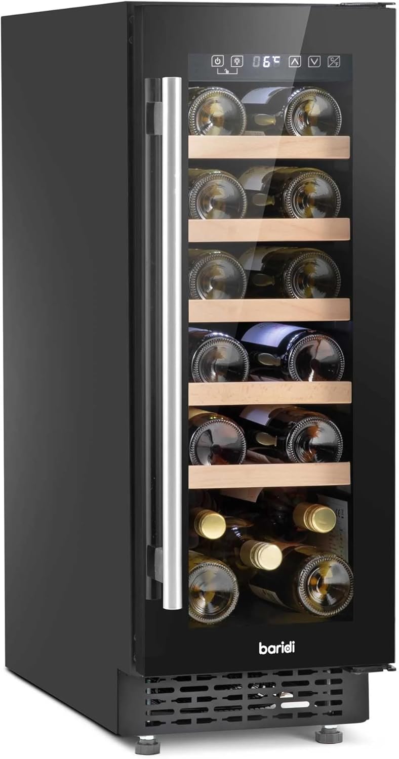 Baridi 20 Bottle Slim 30cm Built-In Wine Cooler with Digital Touchscreen Controls - DH203.