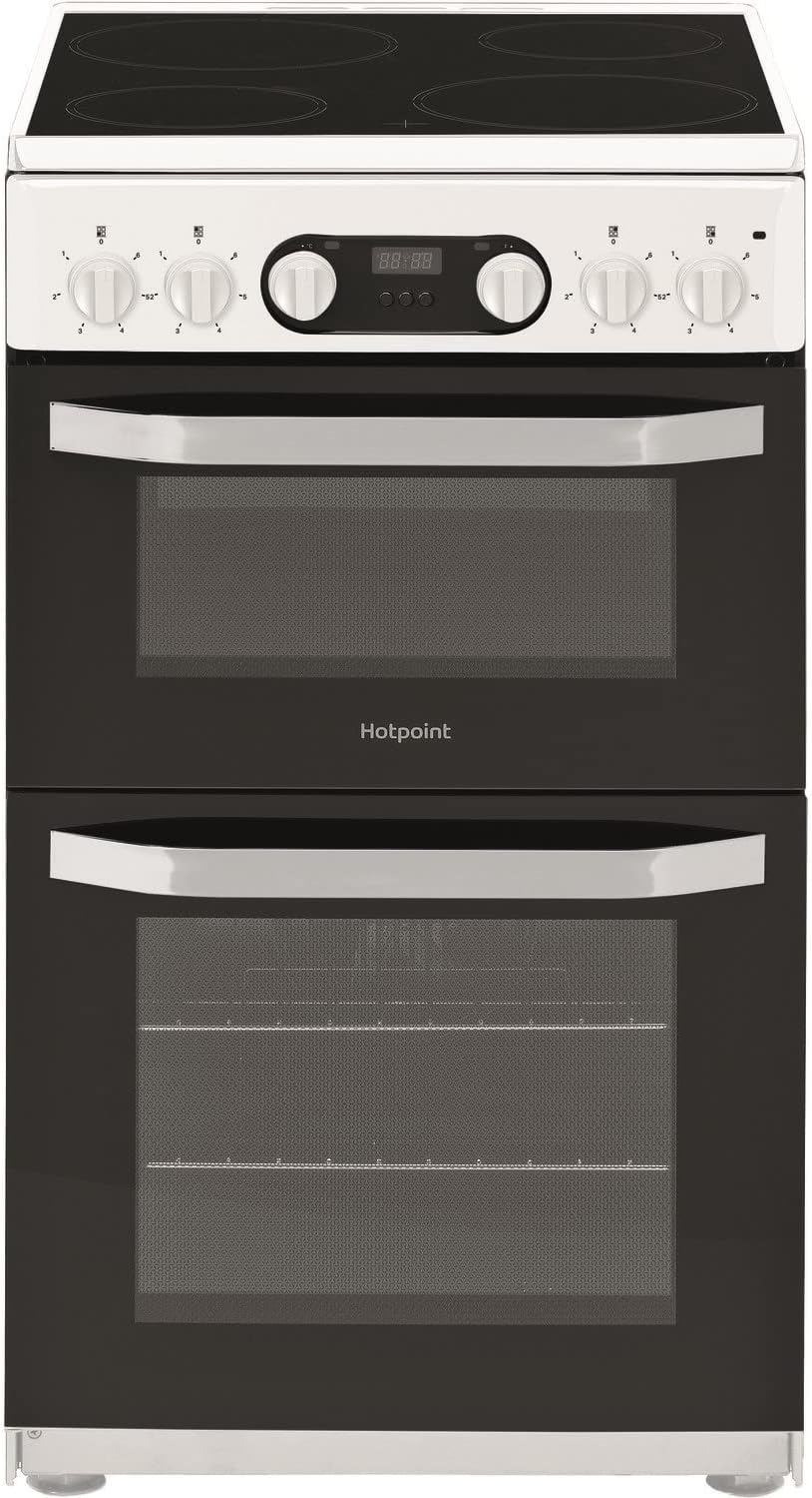 Hotpoint 50cm Double Oven Electric Cooker - White.