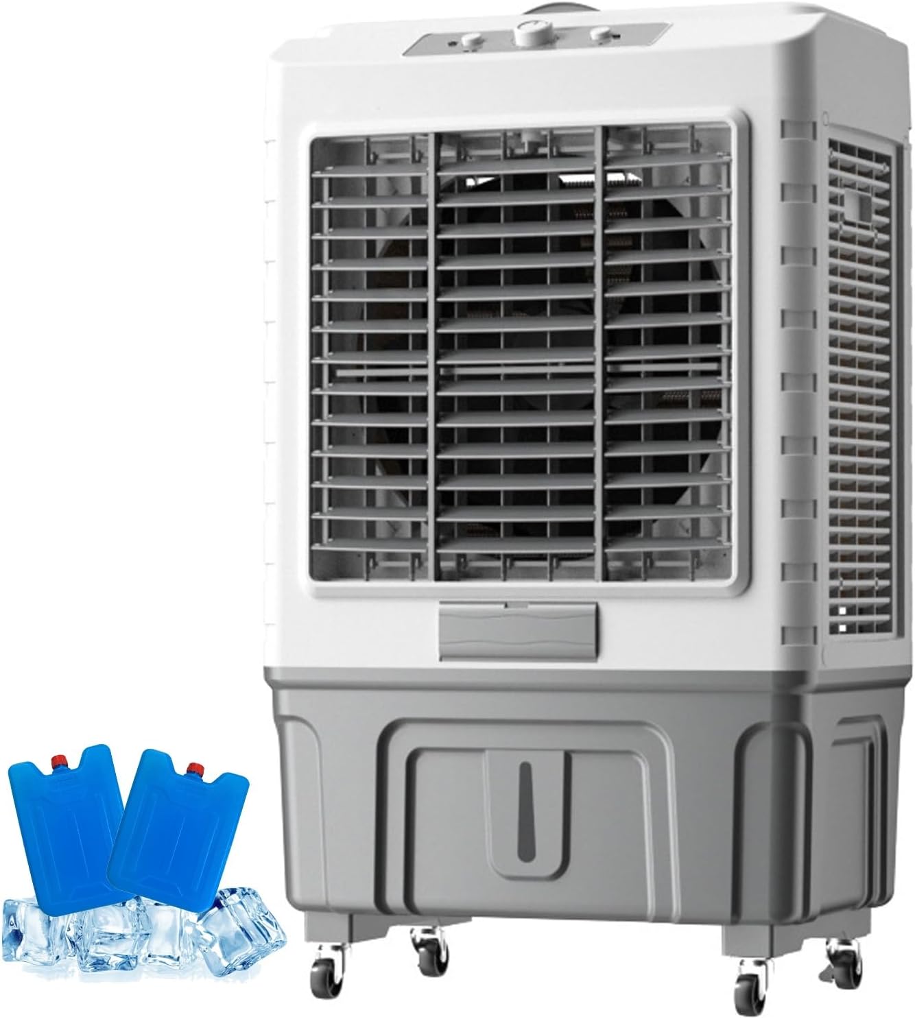 Factory Industrial Mobile Evaporative Cooler - High Air Volume Commercial Air Conditioner for Outdoor Indoor Use, 3 Speed Adjustable.