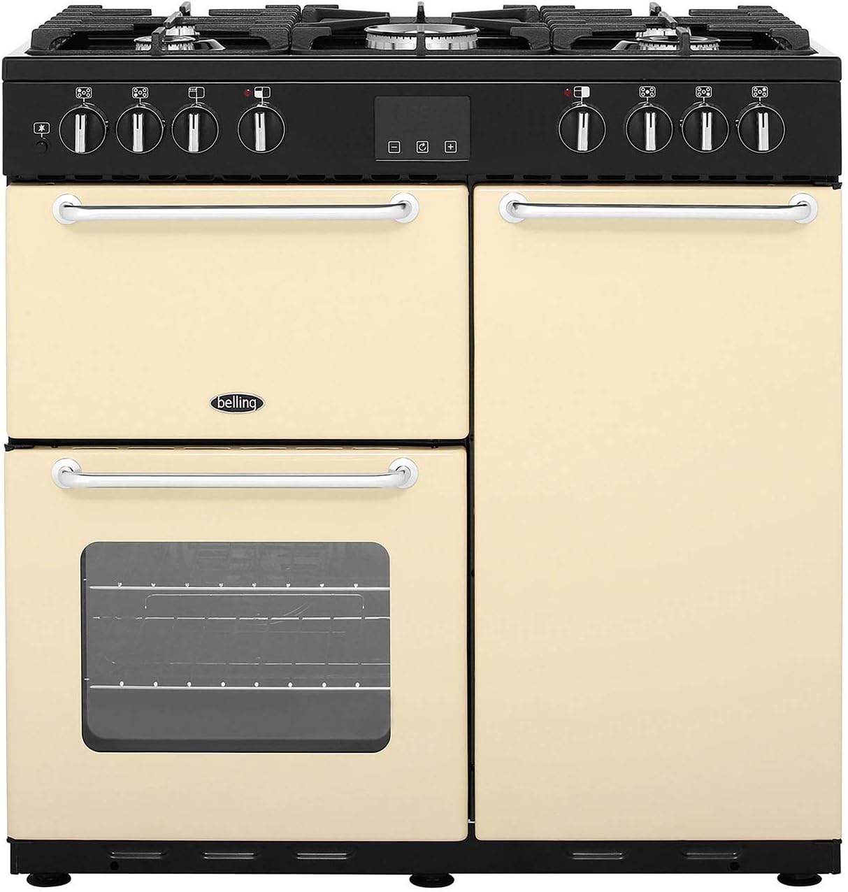 Belling SANDRINGHAM90DFT 90cm Dual Fuel Range Cooker - Cream.