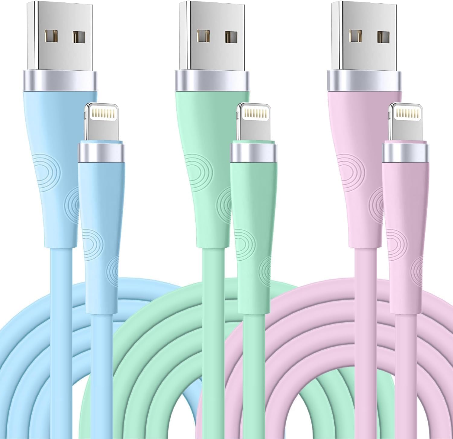 Yavud iPhone Charger Cable 3Pack 6FT/1.8M, MFi Certified Lightning Cable Fast Charging Cable Lead PVC Long Charging Cord for iPhone 14 plus 14 pro max 13 12 11 XS X XR 8 plus 7 6.