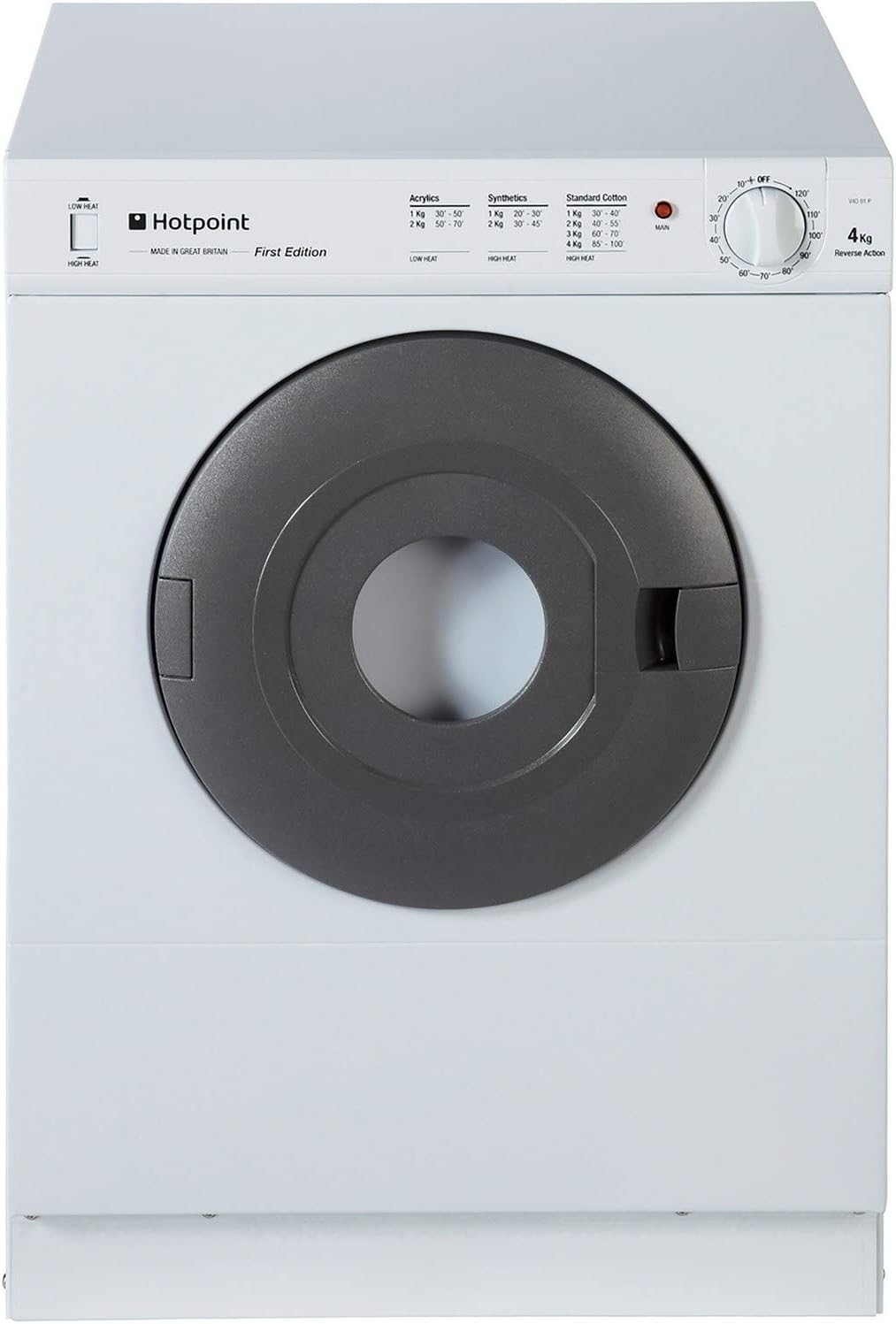 Hotpoint NV4D01P First Edition' 4kg Freestanding Front Vented Tumble Dryer - White.