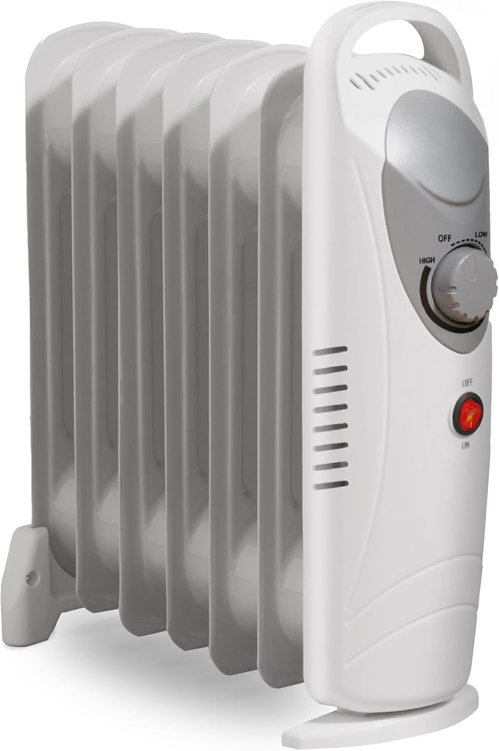 Daewoo Oil Filled 800W Portable Radiator with Thermostat and Temperature Control - Ideal for Home, Garage or Office - White.