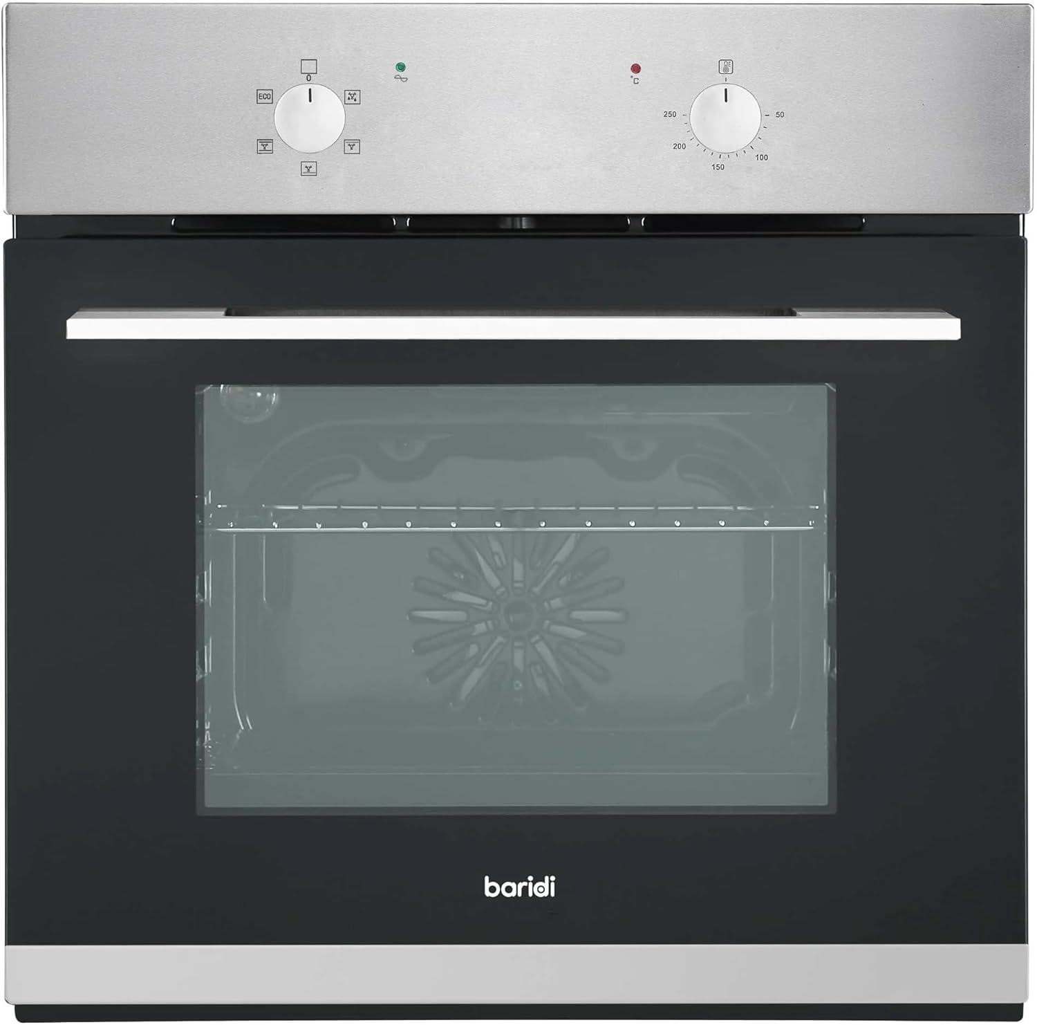 Baridi 60cm Built-In Five Function Fan Assisted Oven, 55L Capacity, Stainless Steel - DH125.