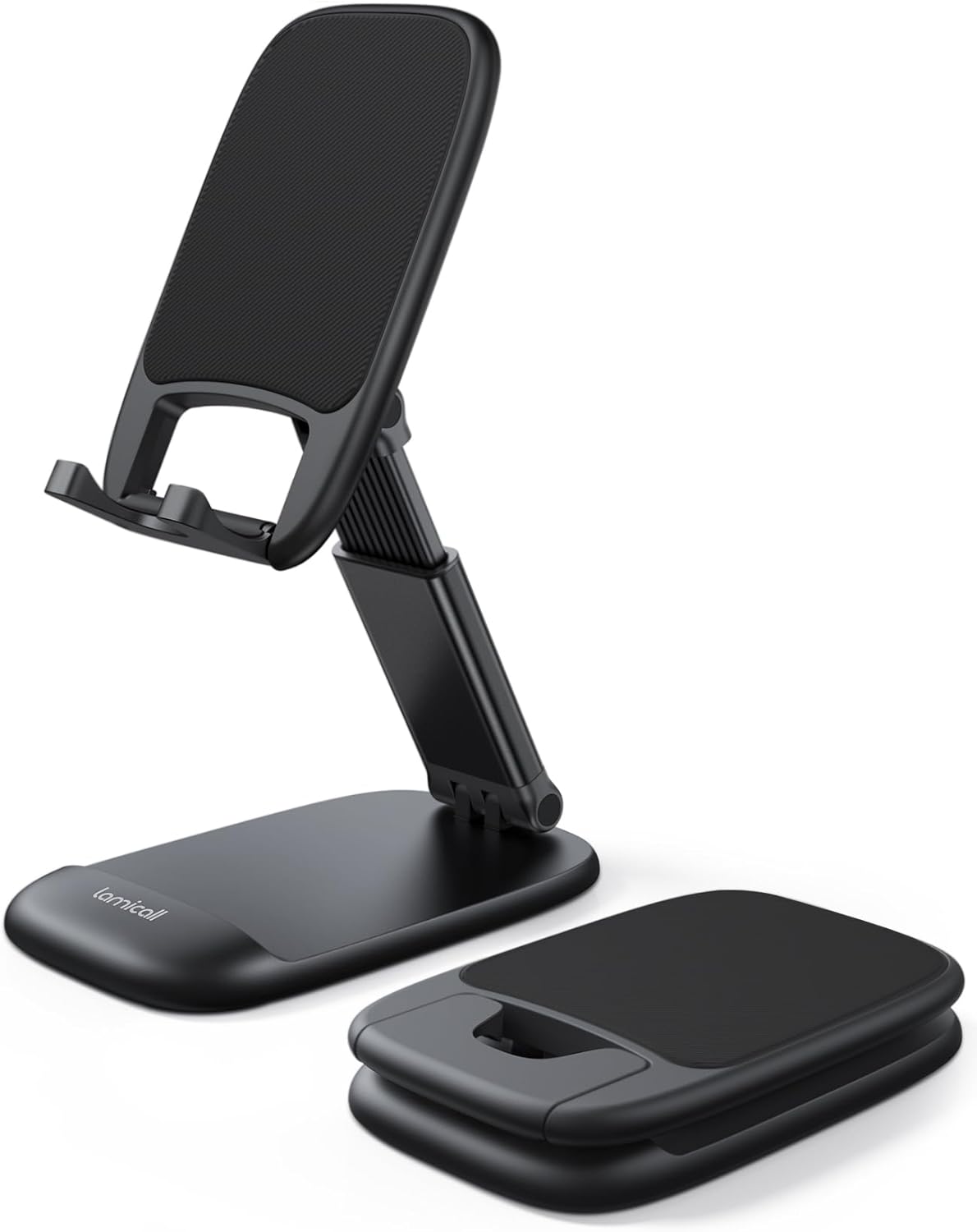 Lamicall Foldable Phone Stand for Desk - Height Adjustable Phone Holder Cradle Dock for iPhone 16 15 14 Pro Max Plus, 13 12 Pro Max Mini, 11 Pro, Xs, XR, X, 8, 6s, SE, Samsung S23, 4"-8" Mobile Phones