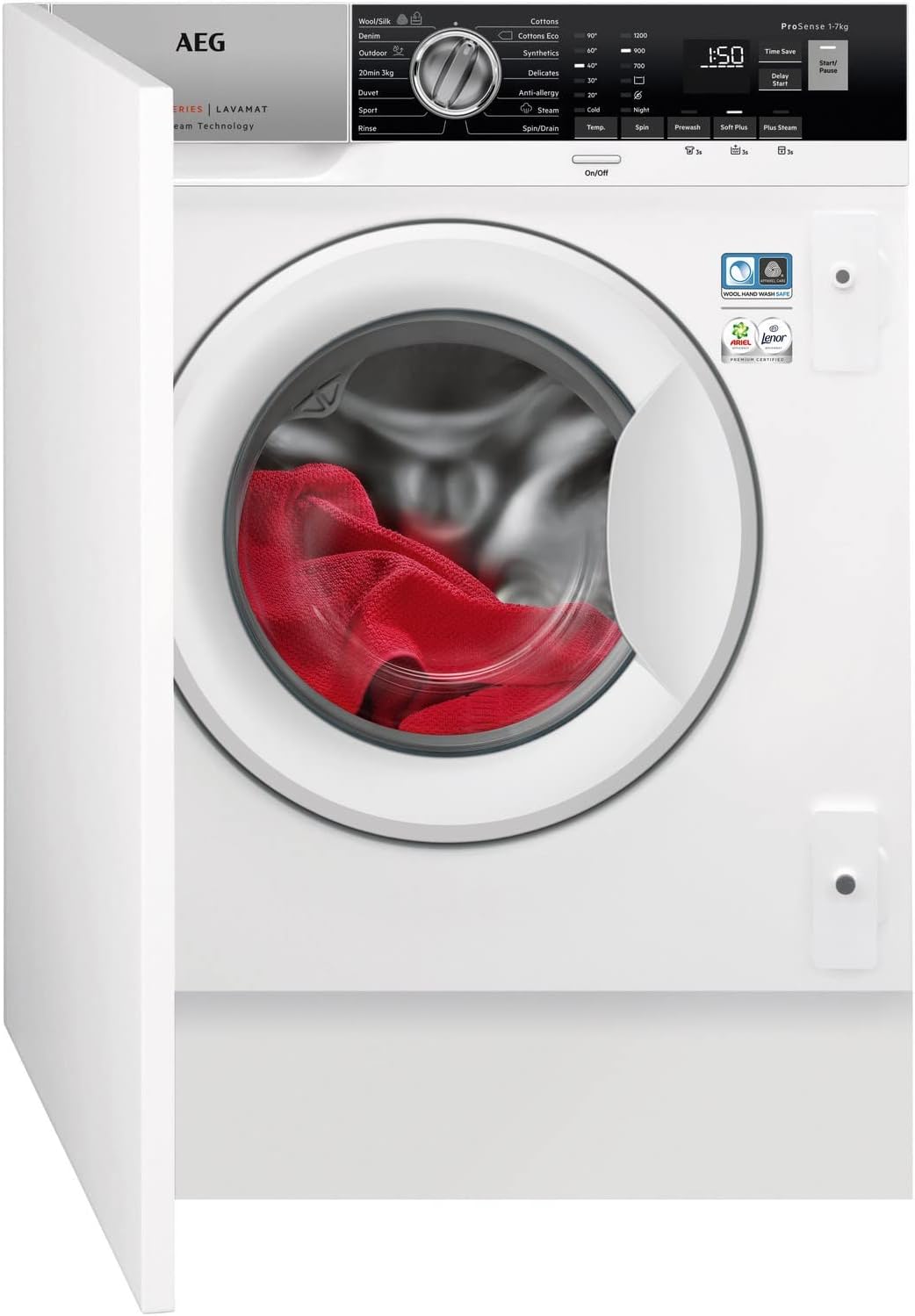 AEG 7000 Series 7kg 1200rpm Integrated Washing Machine - White.