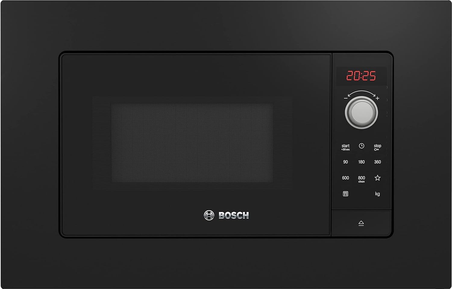 Bosch BFL623MB3 Series 2 Built-in Microwave, 38 x 60 cm, 800 W, Turntable 27 cm, Left Door Hinge, AutoPilot 7 7 Automatic Programmes, Cleaning Support, LED Touch Display.