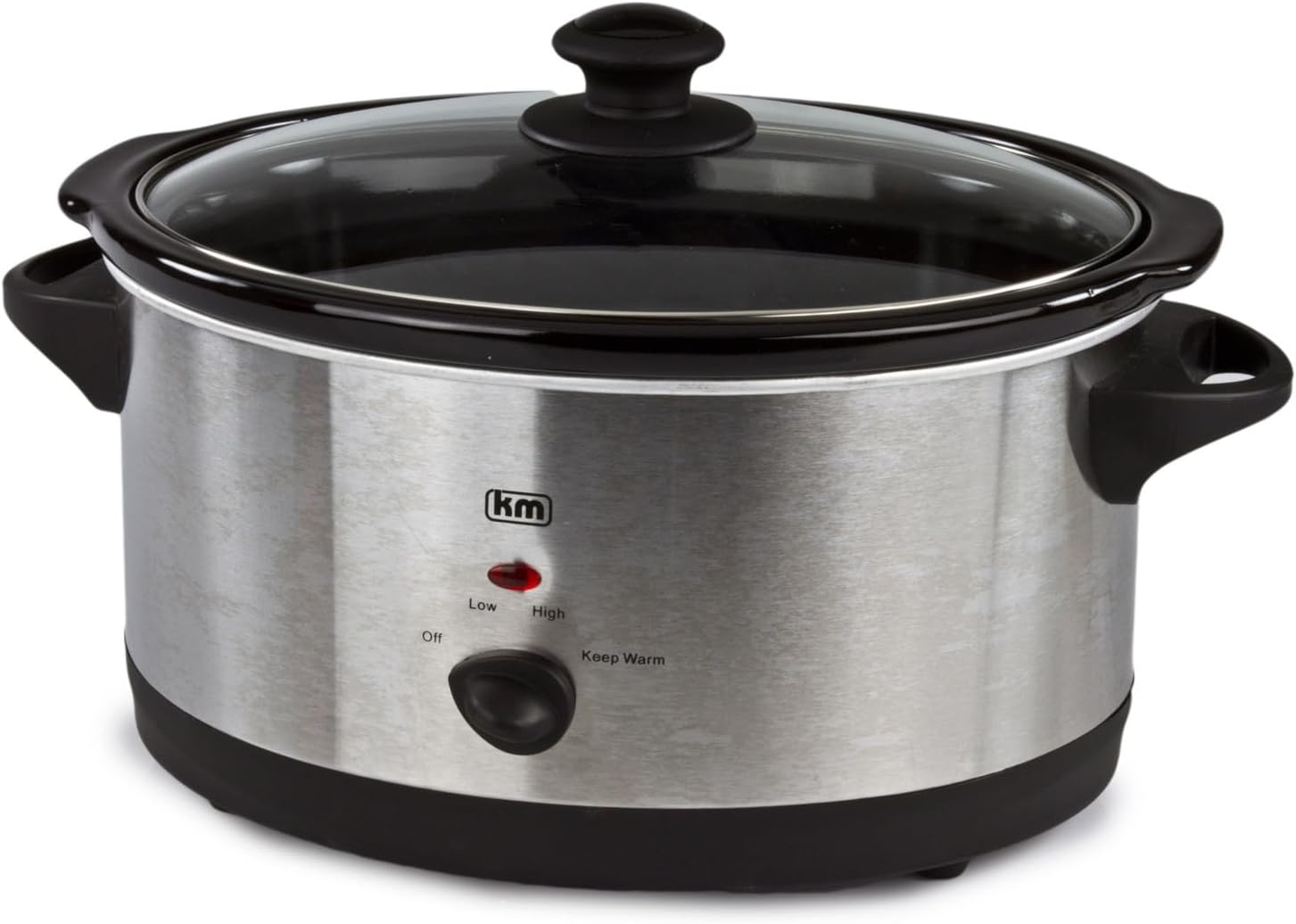 wilko - Kitchen Master Slow Cooker - Easy Temperature Control - Stainless Steel - Home & Kitchen Essential - 5.5L.