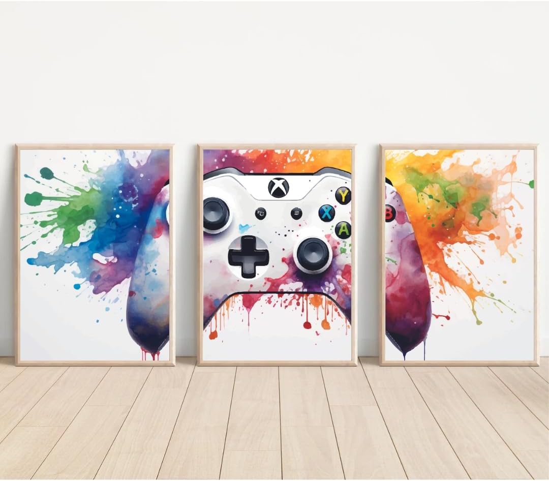 A4 Xbox Art Prints Set Of 3 | Gaming Accessories | UNFRAMED - NO FRAMES INCLUDED | Gaming Stuff | Gaming Room Accessories | Gaming Gifts | Xbox Gifts | Gaming Wall Art.