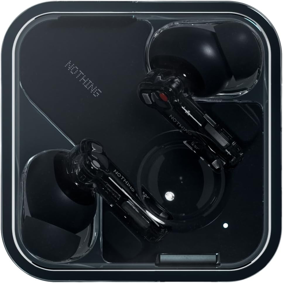 Nothing Ear (a) wireless ear buds with Active Noise Cancelling, Bass Enhance Algorithm and up to 42.5 hours of listening time - Black.