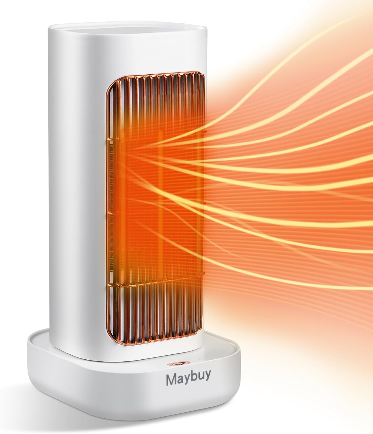 MayBuy Electric Space Heater, 1300W Energy Efficient Ceramic Fan Heater with 70° Oscillation & Tip-over Protection, Silent Space Heater for Room Home Bedroom Office Desk.