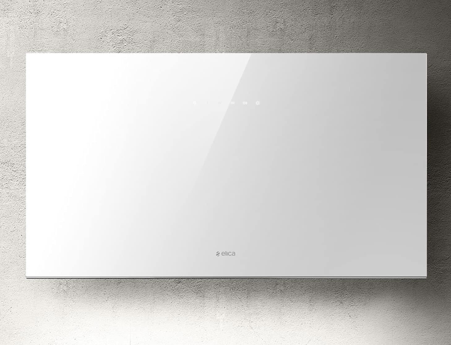 Elica PLAT-WH-80 80 cm Chimney Cooker Hood - White Glass - A Rated.