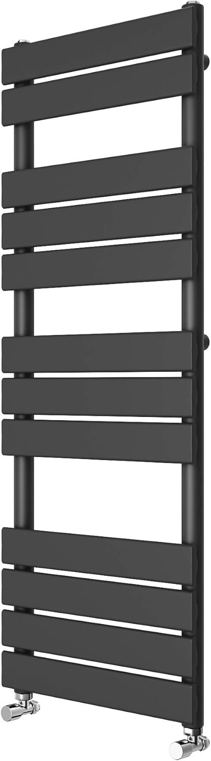 Requena Heated Towel Rail Anthracite Grey Bathroom Ladder Radiator (Flat, 1000x450).