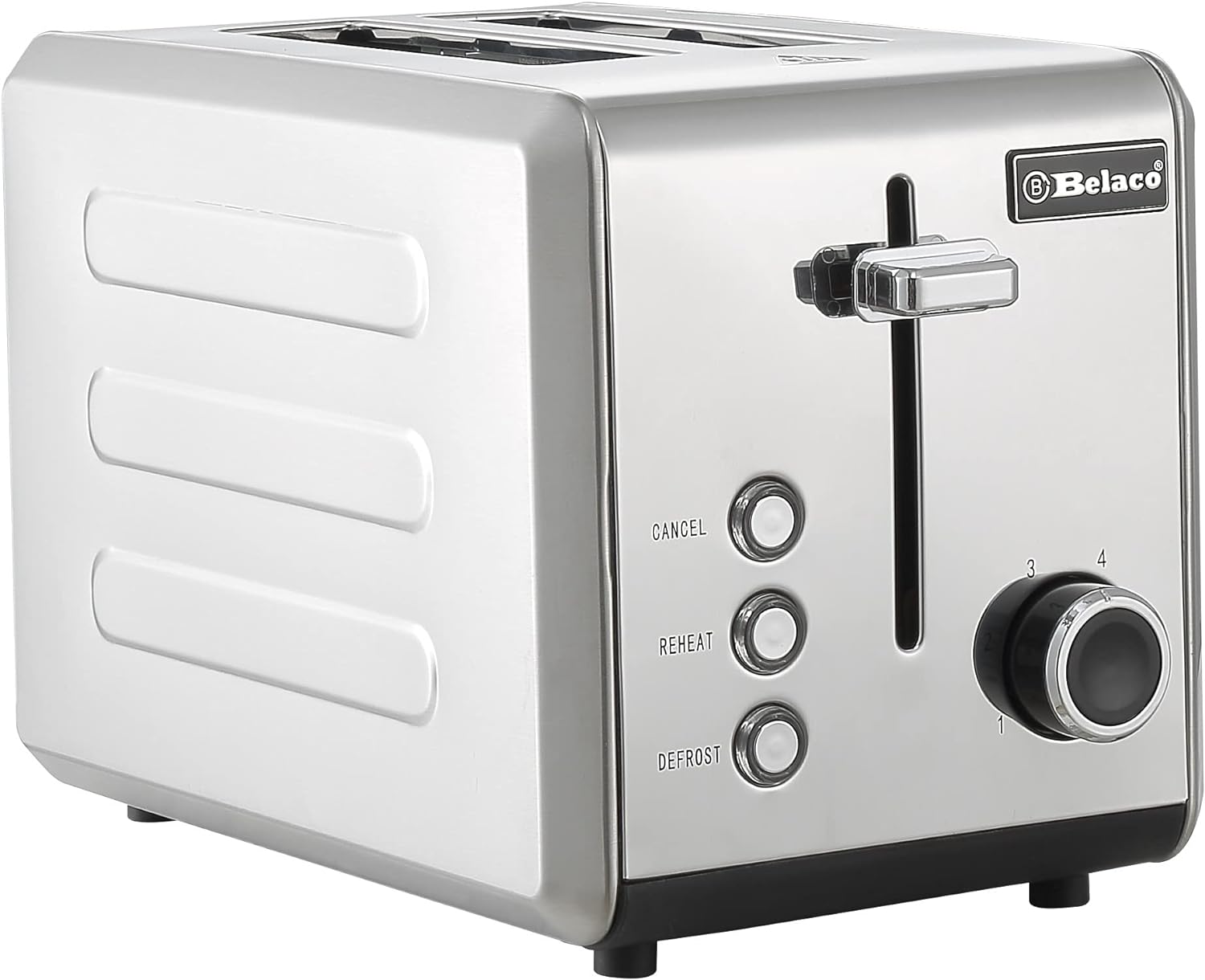 Belaco 2-Slice Toaster Wide Slots with Frozen, Cancel and Reheat Settings, Full Stainless-Steel Body, 810W.