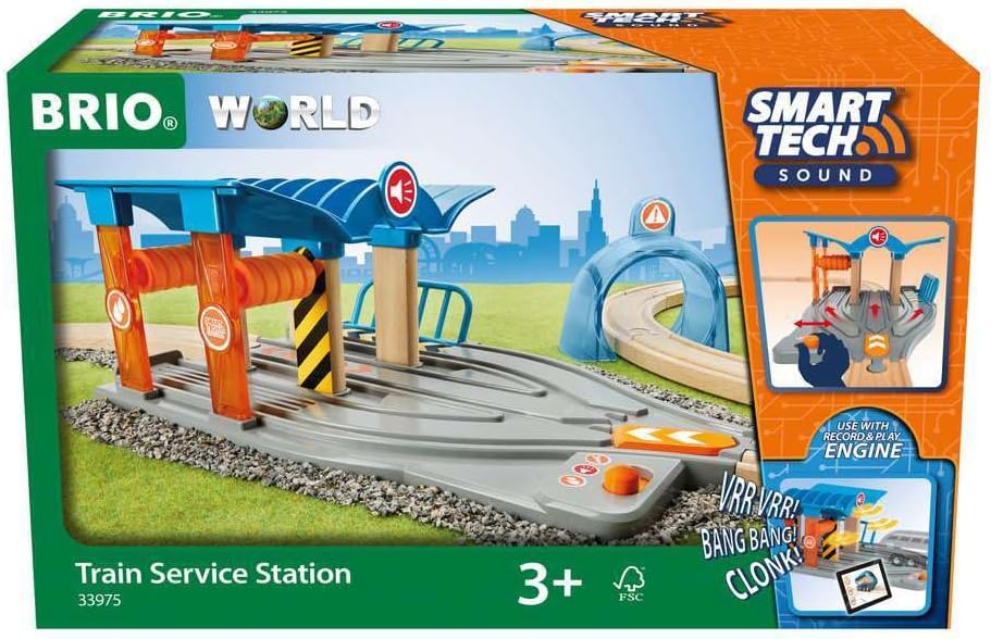 BRIO World Smart Tech Sound Service Train Station For Kids Age 3 Years Up - Presents for Children.