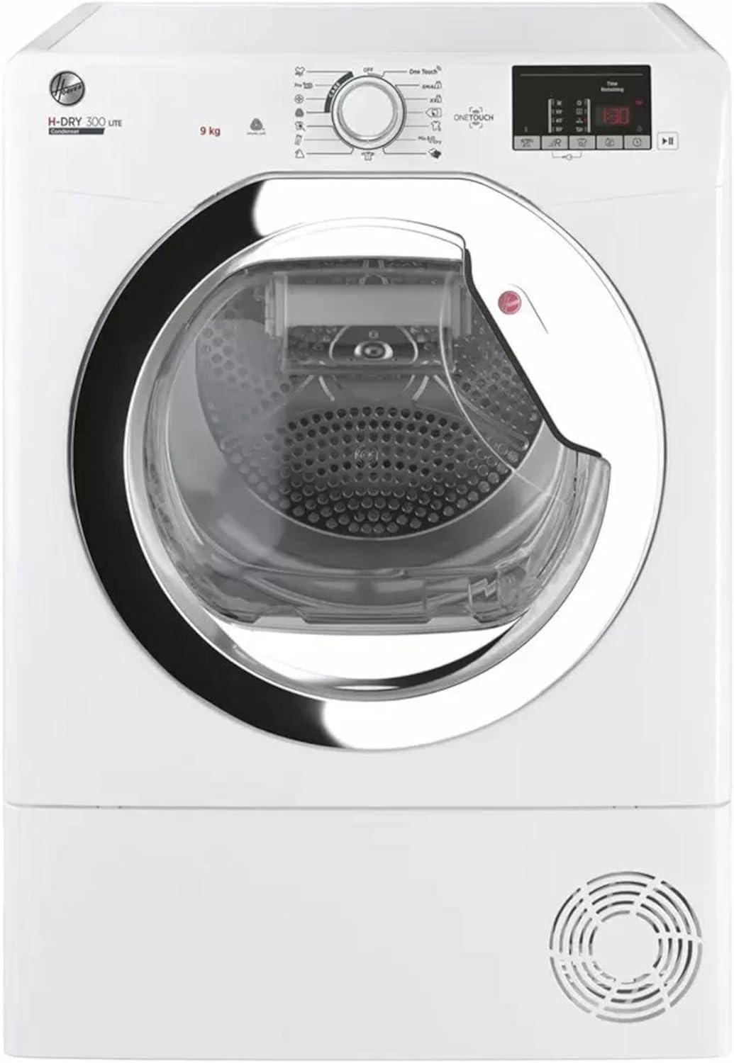 MyChoice Hoover HLEC9DCE H-Dry 300 9kg Condenser Tumble Dryer Aquavision, White with Chrome Door, Sensor dry, NFC.