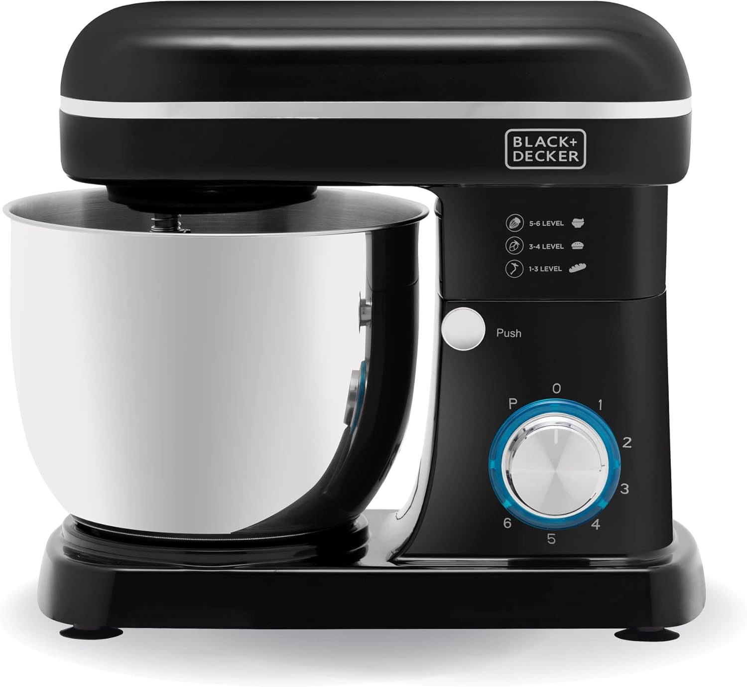 BLACK+DECKER BXMX12054GB Stand Mixer with 6 Speed Settings & Pulse Function, 1300W, 5L, Black.