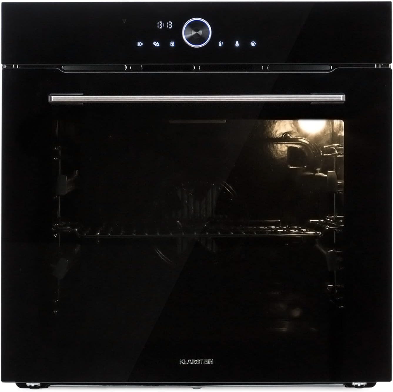 Klarstein Smart Electric Oven, Built in Oven 11 Mode Built Under Single Oven w/Defrosting, Convection, Grill, 73L Plug in Integrated Oven, IoT & One-Knob Control Single Electric Oven Built in Black.