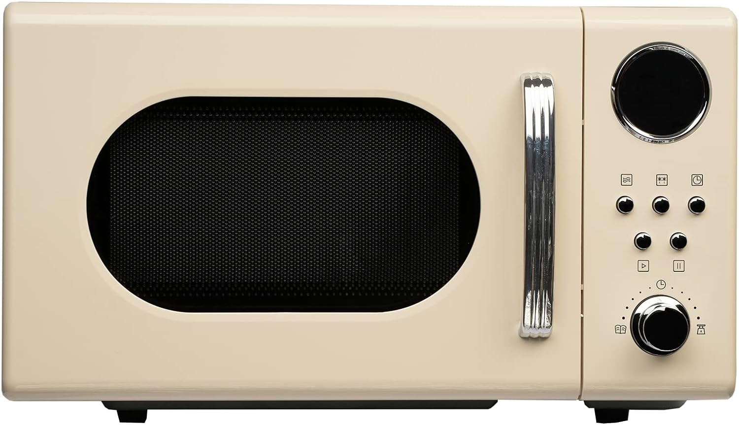 20L Retro Freestanding Microwave In Cream 700W Digital Timer - SIA FRM20AP.